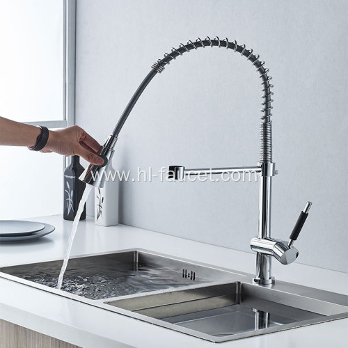 Chrome pull-out sprayer kitchen flexible sink kitchen faucet